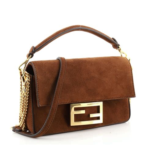 pochette fendi pelle|fendi suede baguette bag.